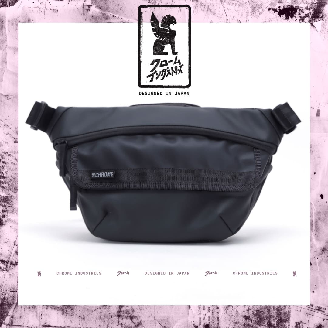 Bot Flap 5L in the Matte Black with designed in Japan logo