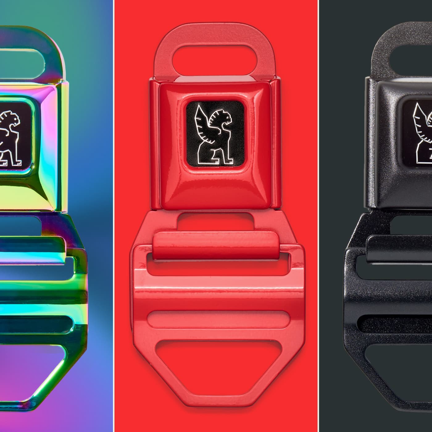 Chrome buckles in different colors