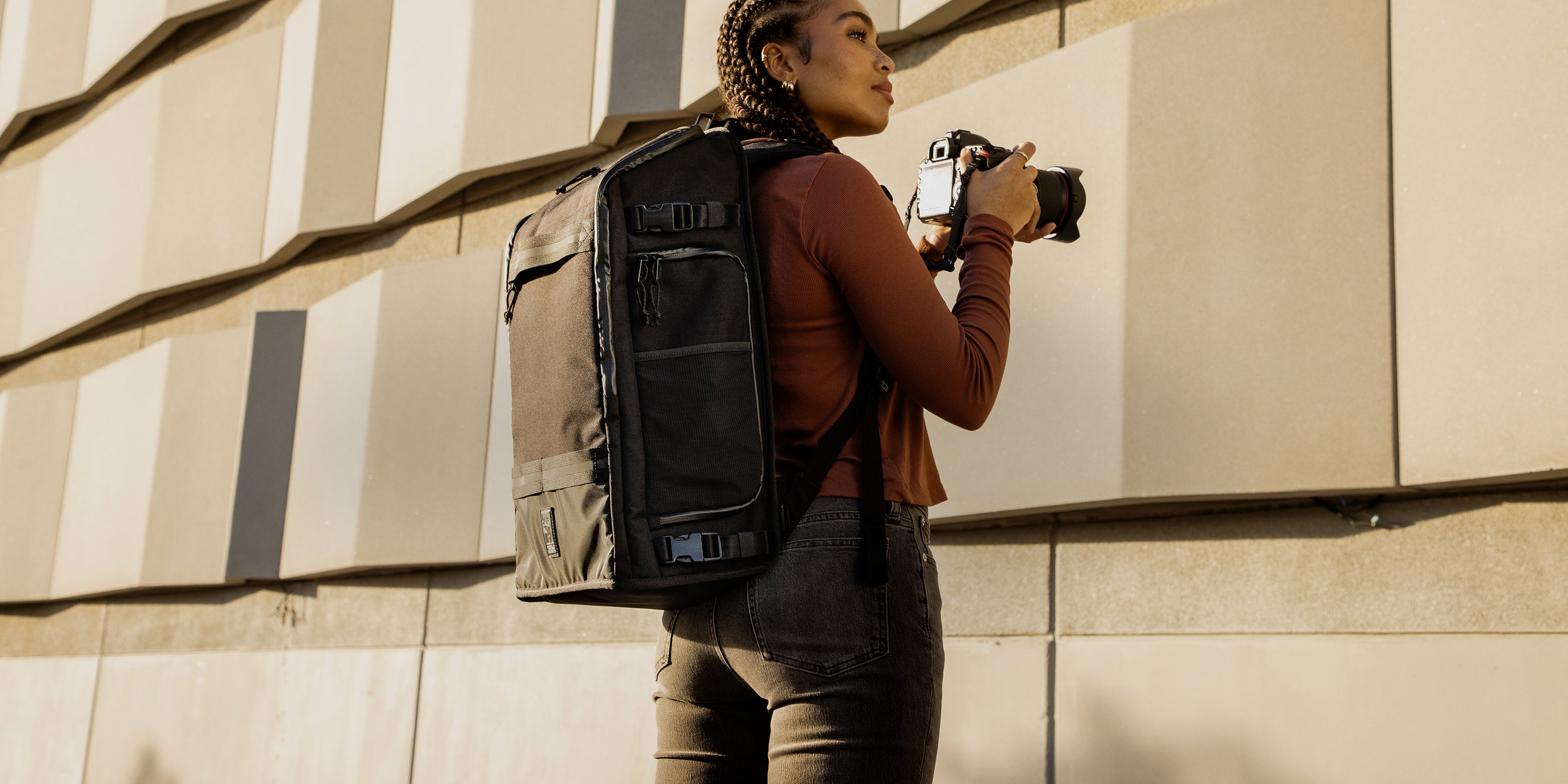 Chrome shop camera backpack