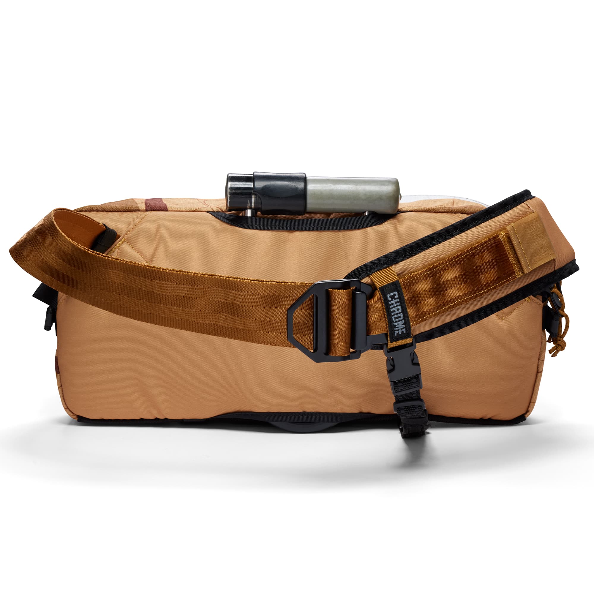 The back of the Kadet Slide Sling in gold #color_amber heatmap