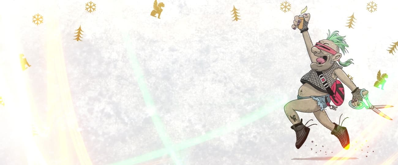 The naughty character  with neon lights for the Chrome Industries gift guide