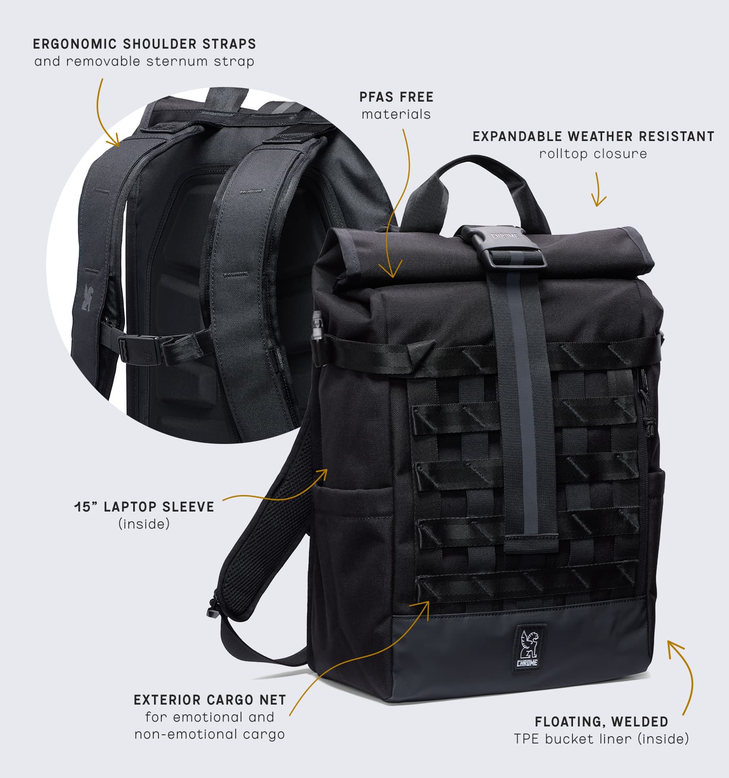 Features of the 18L Barrage backpack