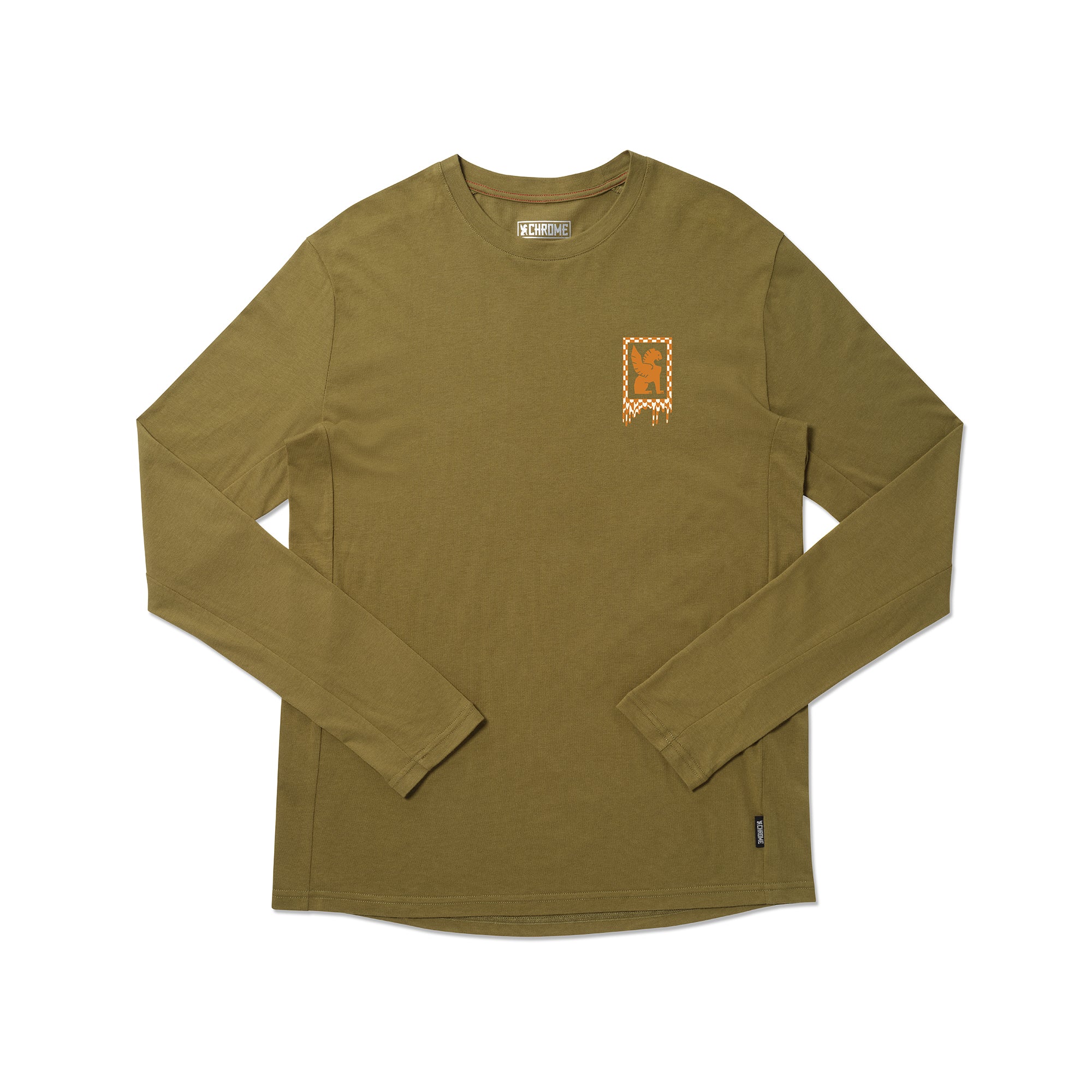 Men's Chicken in a Biscuit long sleeve tee in green #color_olive branch