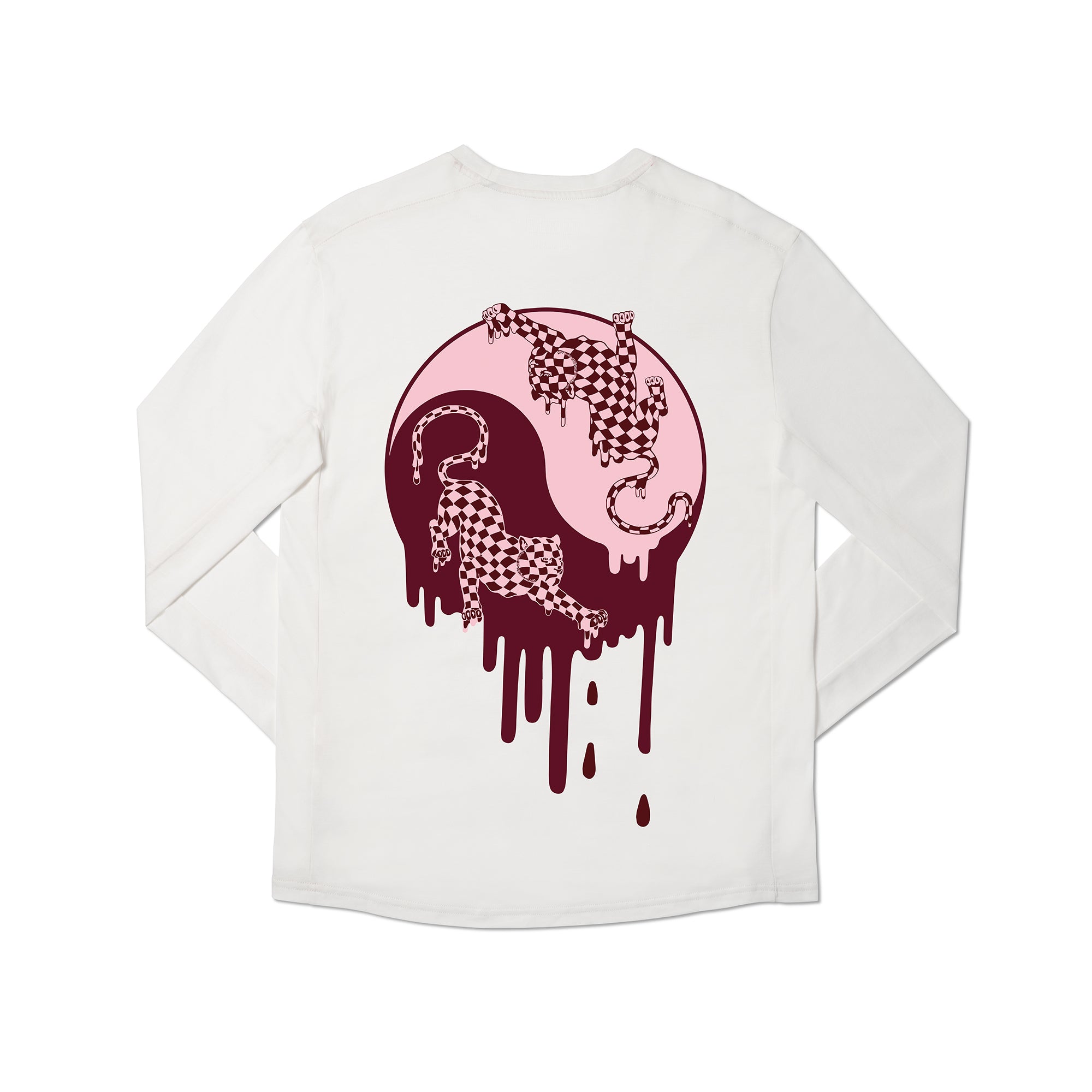 Men's Chicken in a Biscuit long sleeve tee in white back print #color_white