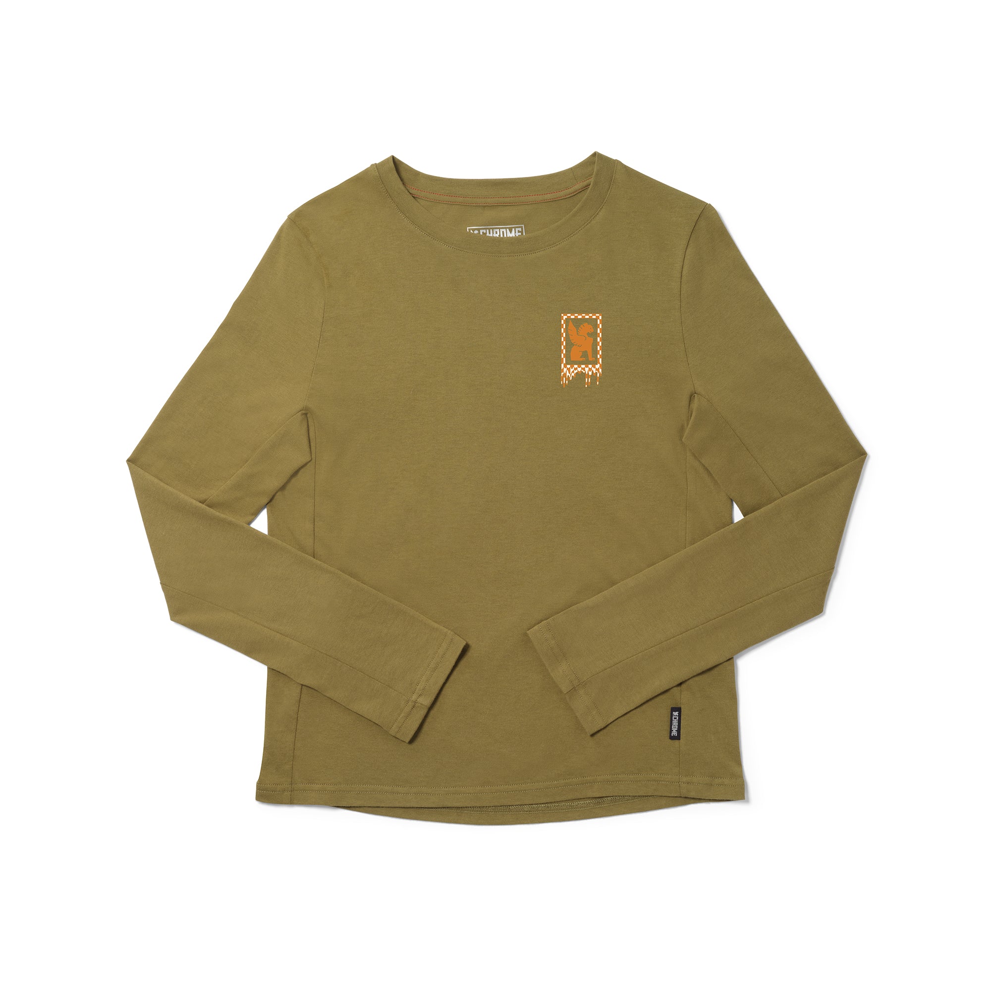 Womens artist tee in green long sleeve #color_olive branch