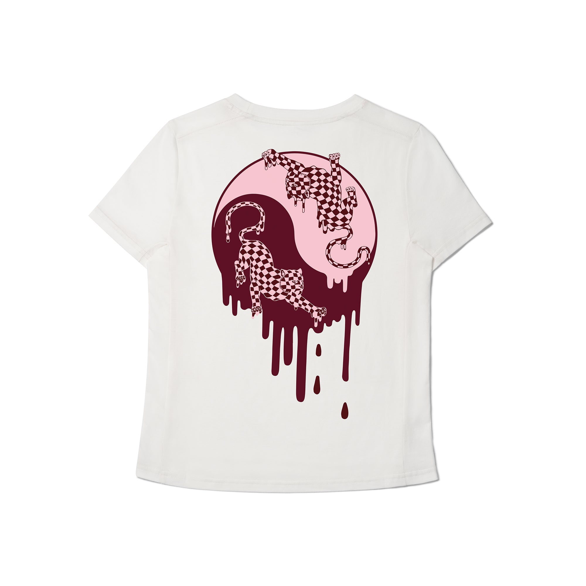 Womens short sleeve artist tee in white back view #color_white