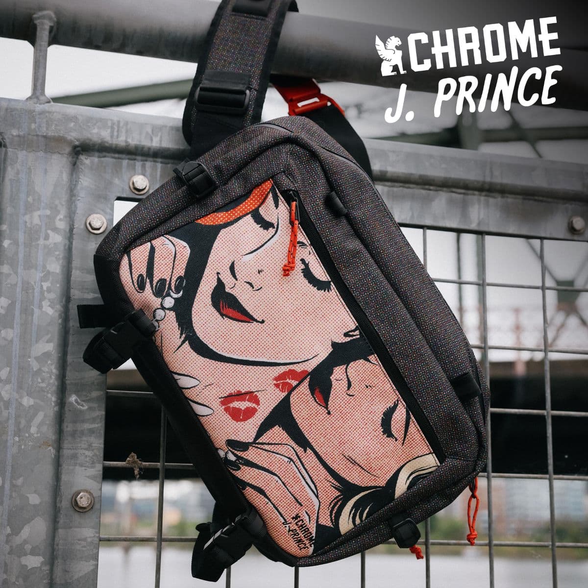 Kadet Max in the new J. Prince Pride print hanging on a bar