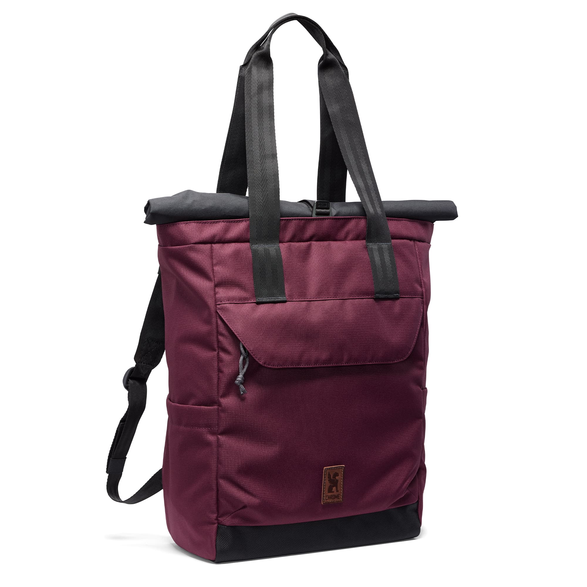 Ruckas Tote that converts to a backpack in purple straps up #color_royale
