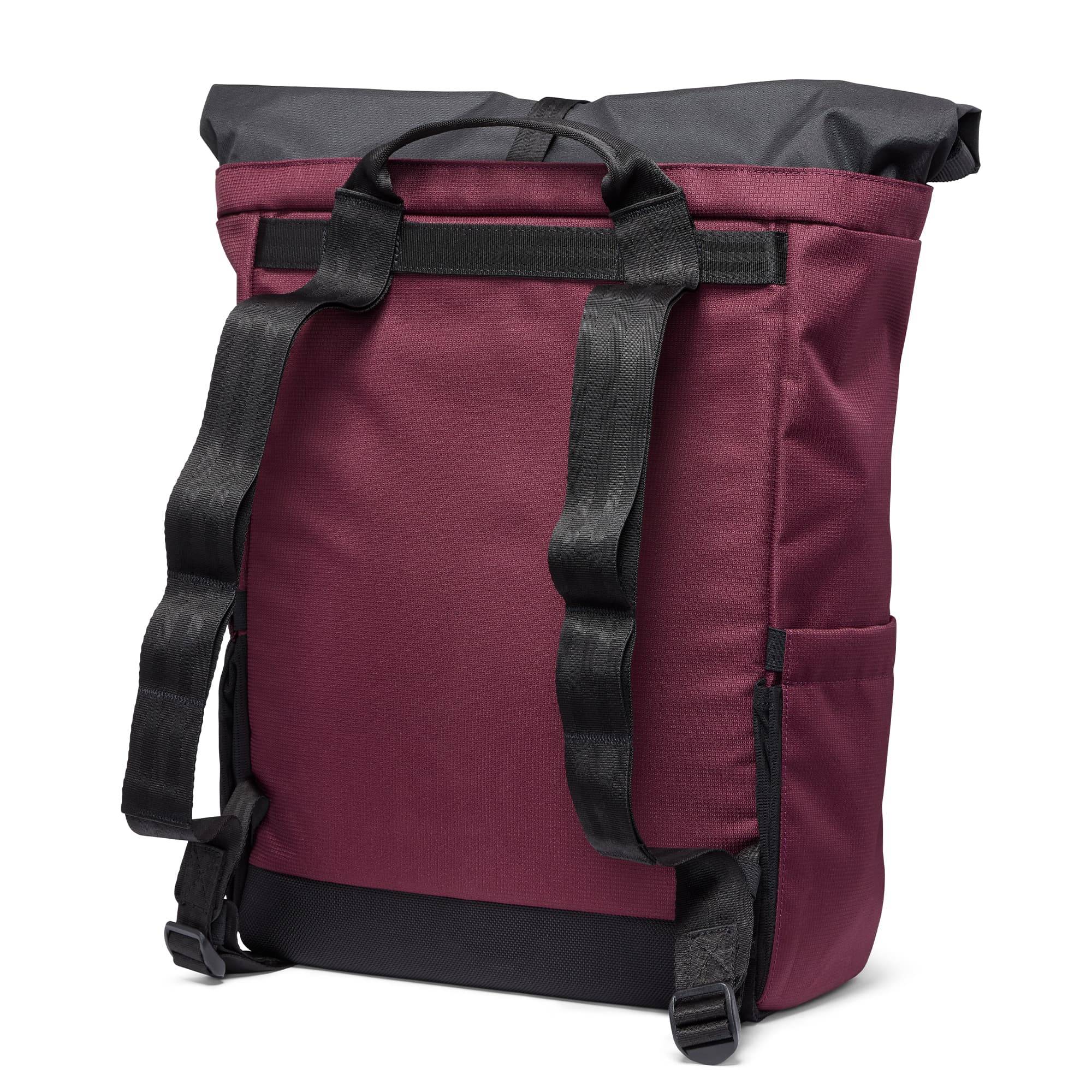 Ruckas Tote that converts to a backpack in purple back view #color_royale