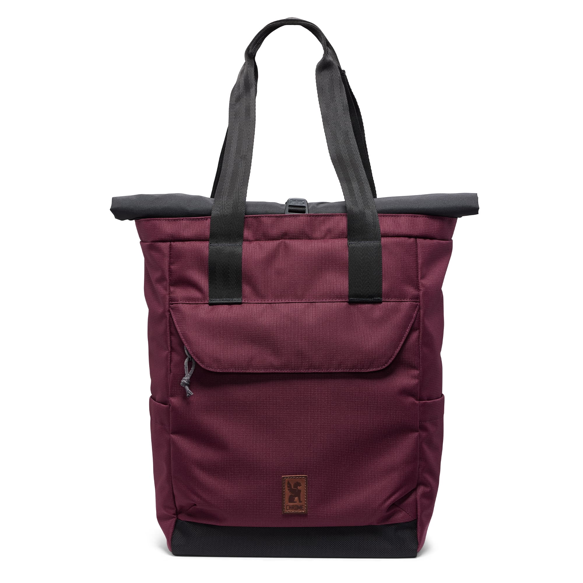 Ruckas Tote that converts to a backpack in purple straps fully extended view #color_royale
