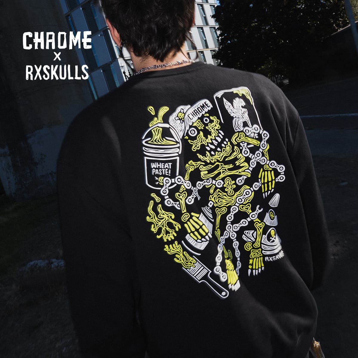 Chrome x RxSkulls Crew Neck Sweatshirt with custom skull print