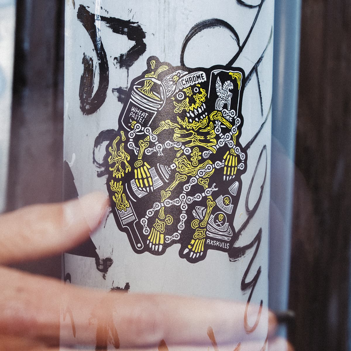 Chrome x RxSkulls custom sticker in the sticker pack