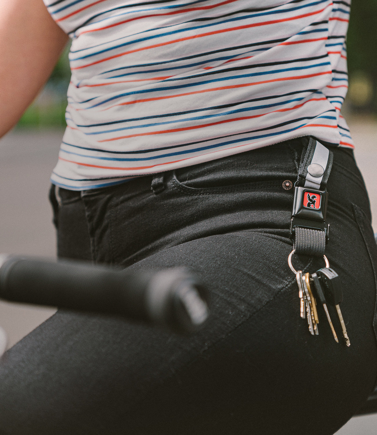 Chrome mini buckle clearance key chain