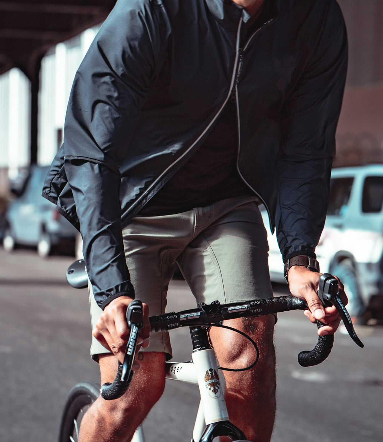 Wind Cobra Packable Jacket worn by a person on a bike mobile size image