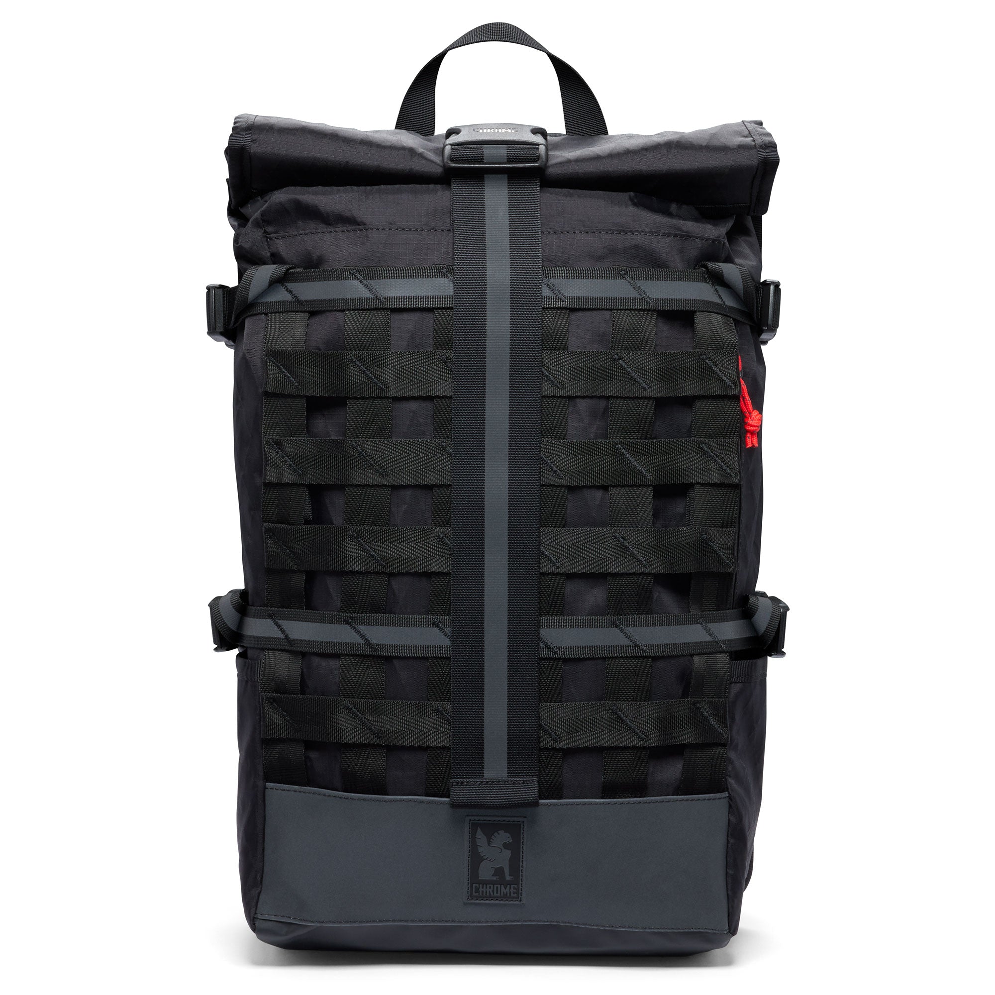 Barrage cargo backpack in black XRF fabric front view #color_black xrf