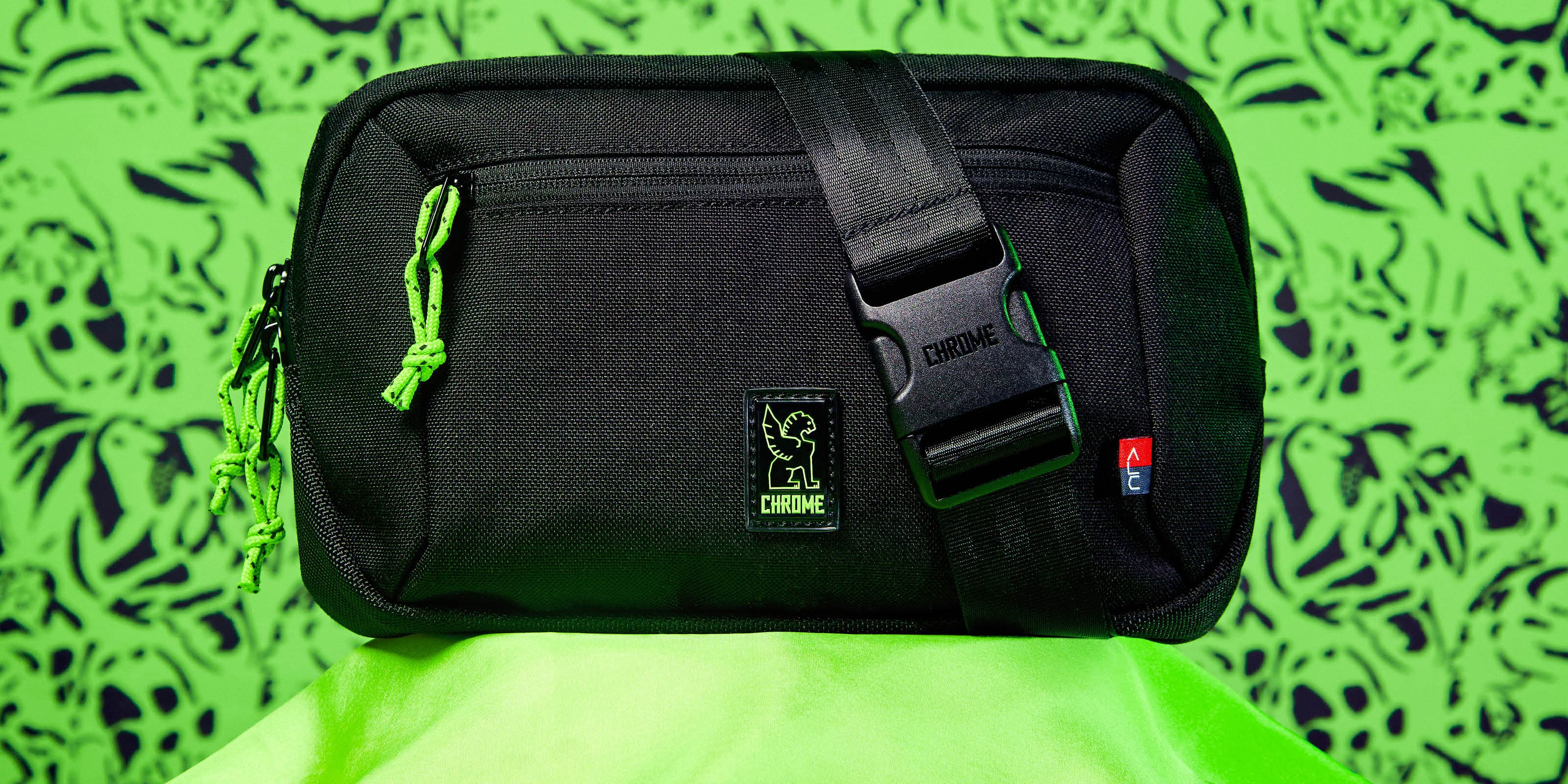 Chrome x ACL Bags in a wonderful green print larger image