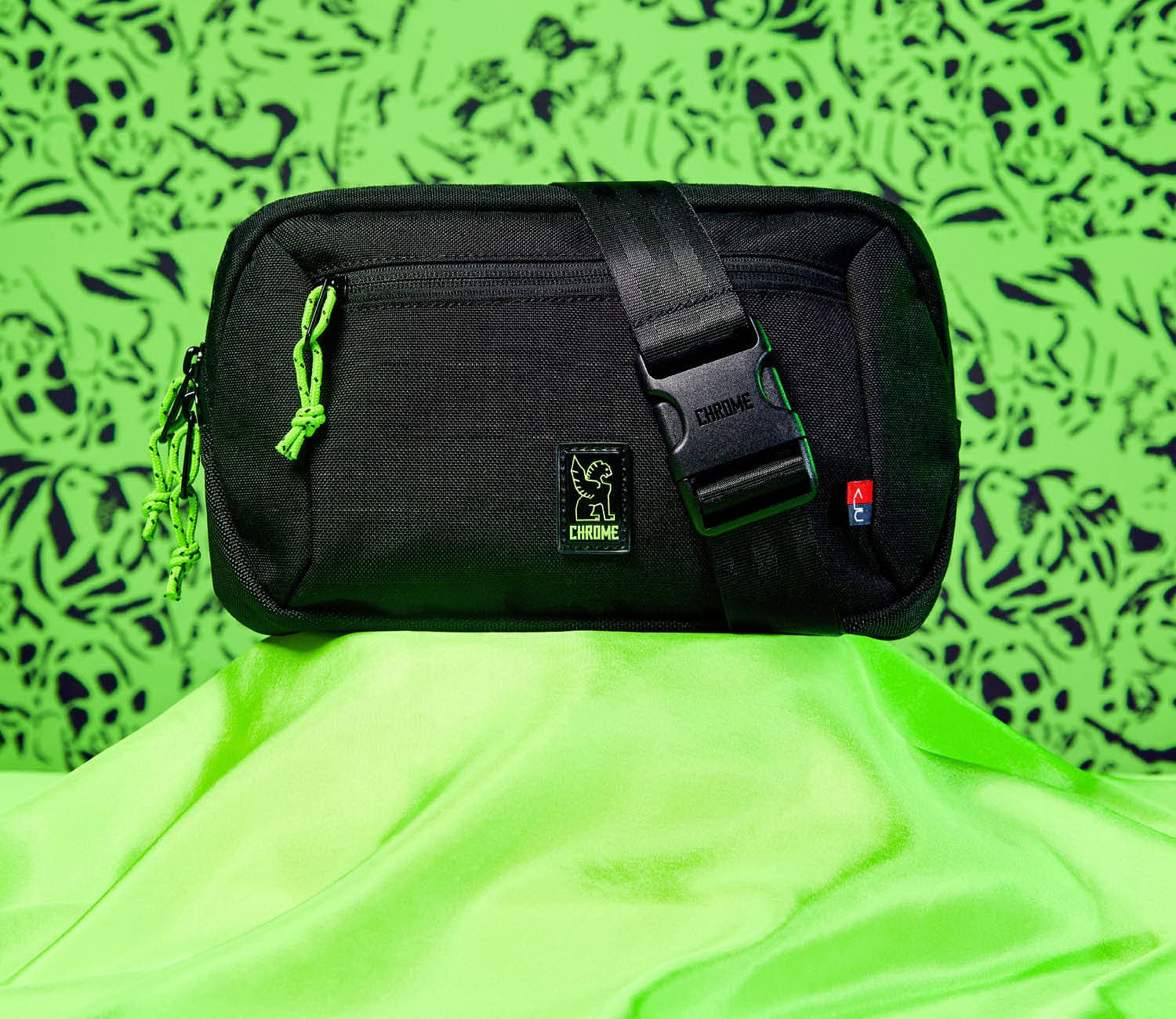 Chrome x ACL Bags in a wonderful green print smaller image