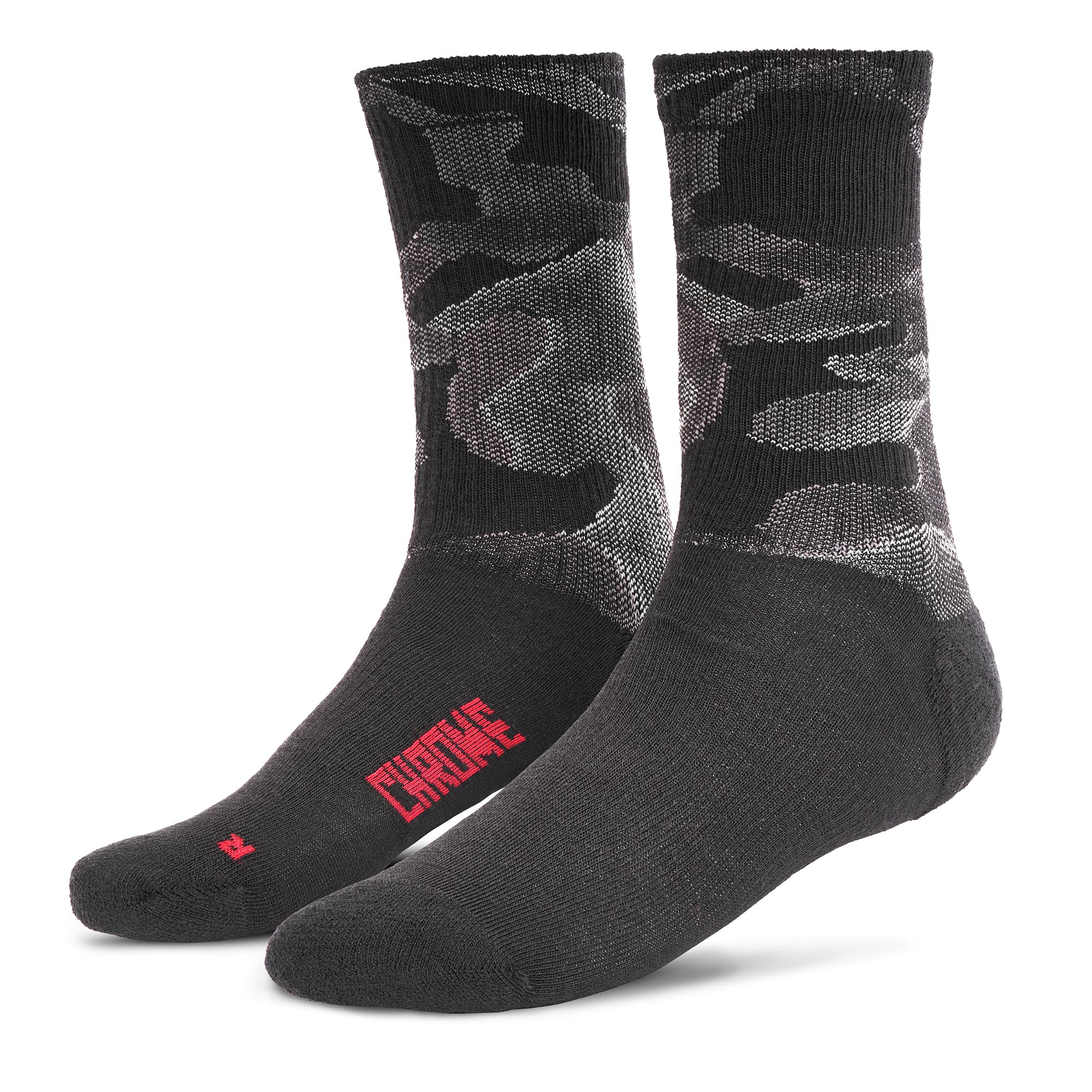 Merino Wool Crew Socks in grey camo #color_grey camo