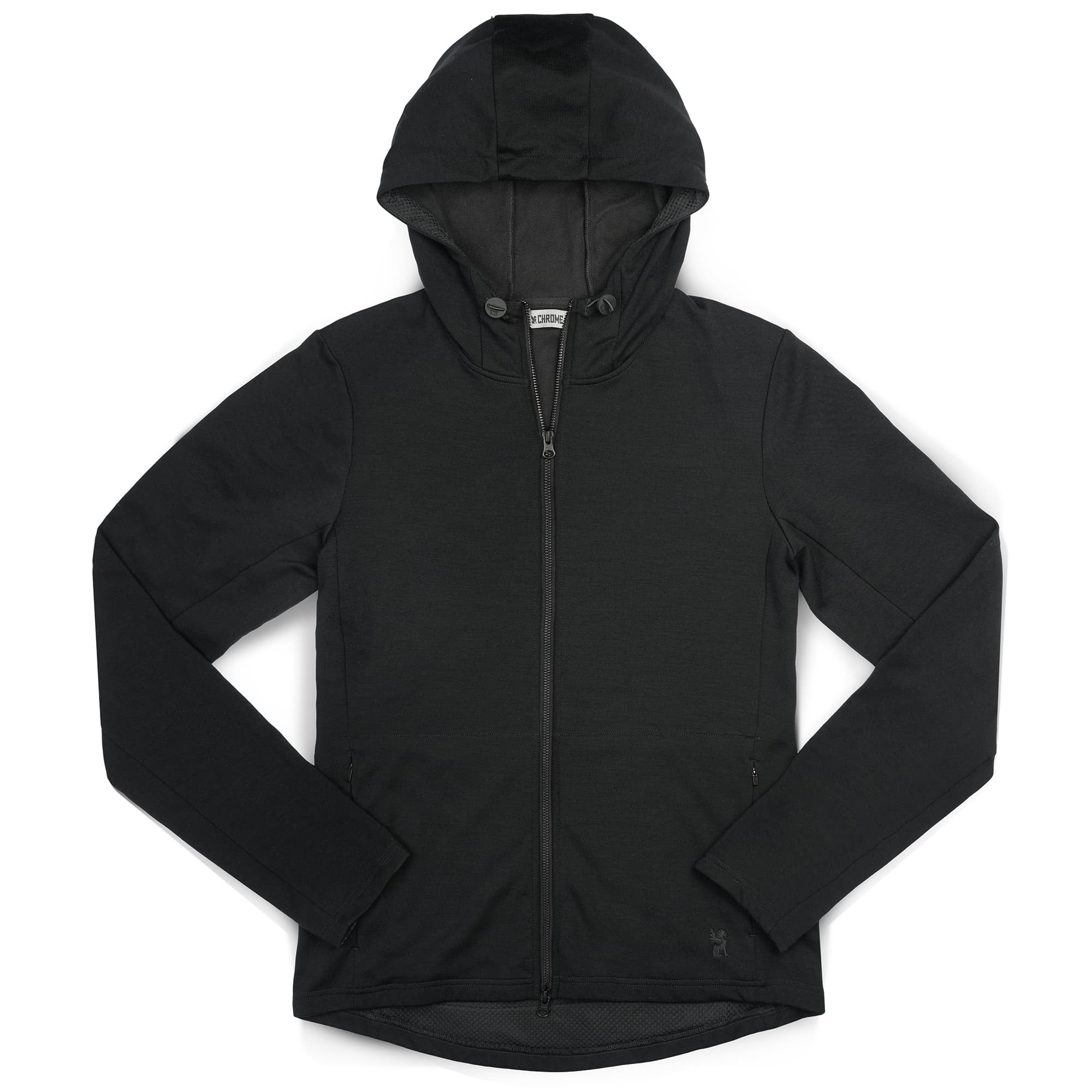 Men's merino blend hoodie in black #color_black