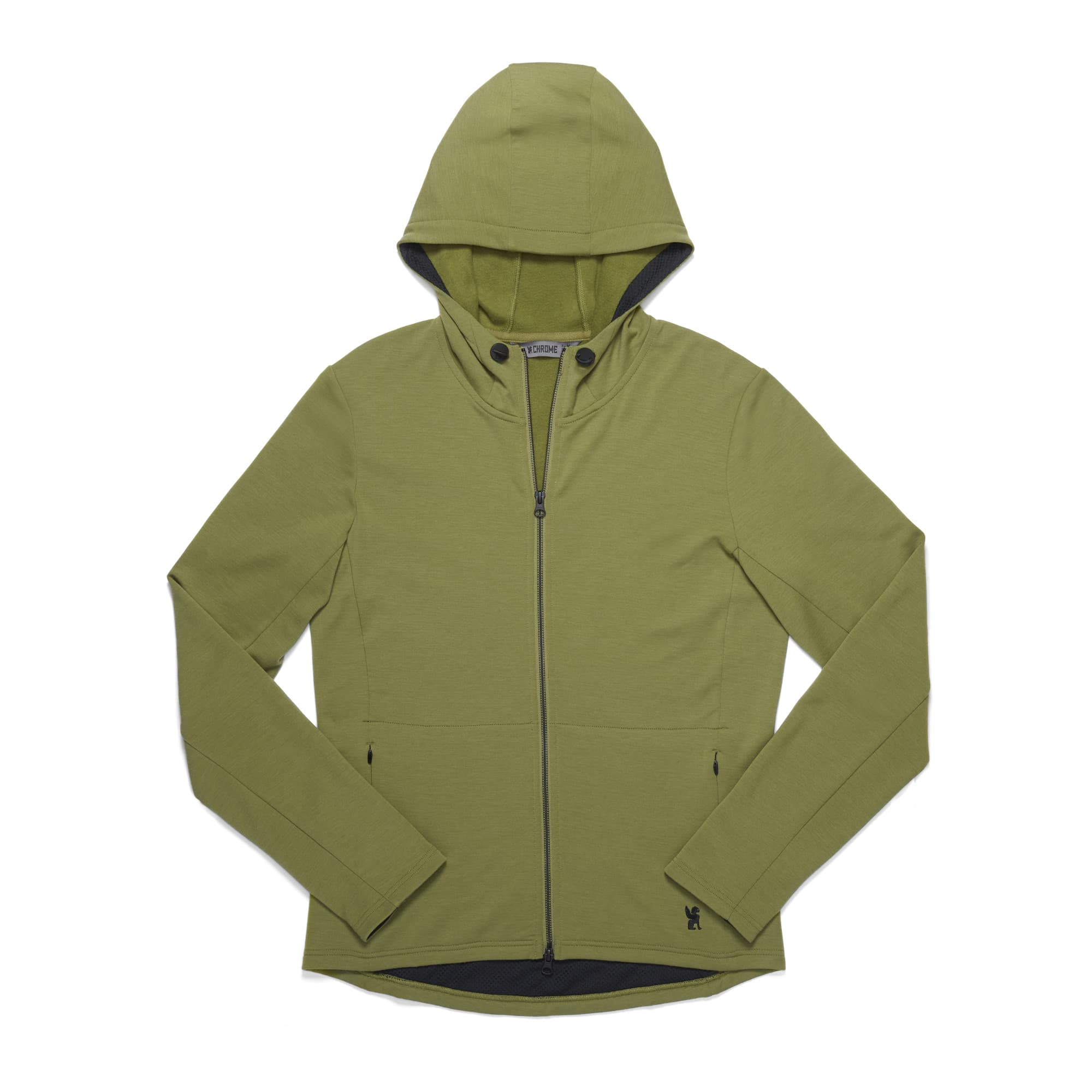 Men's merino blend hoodie in green #color_olive branch