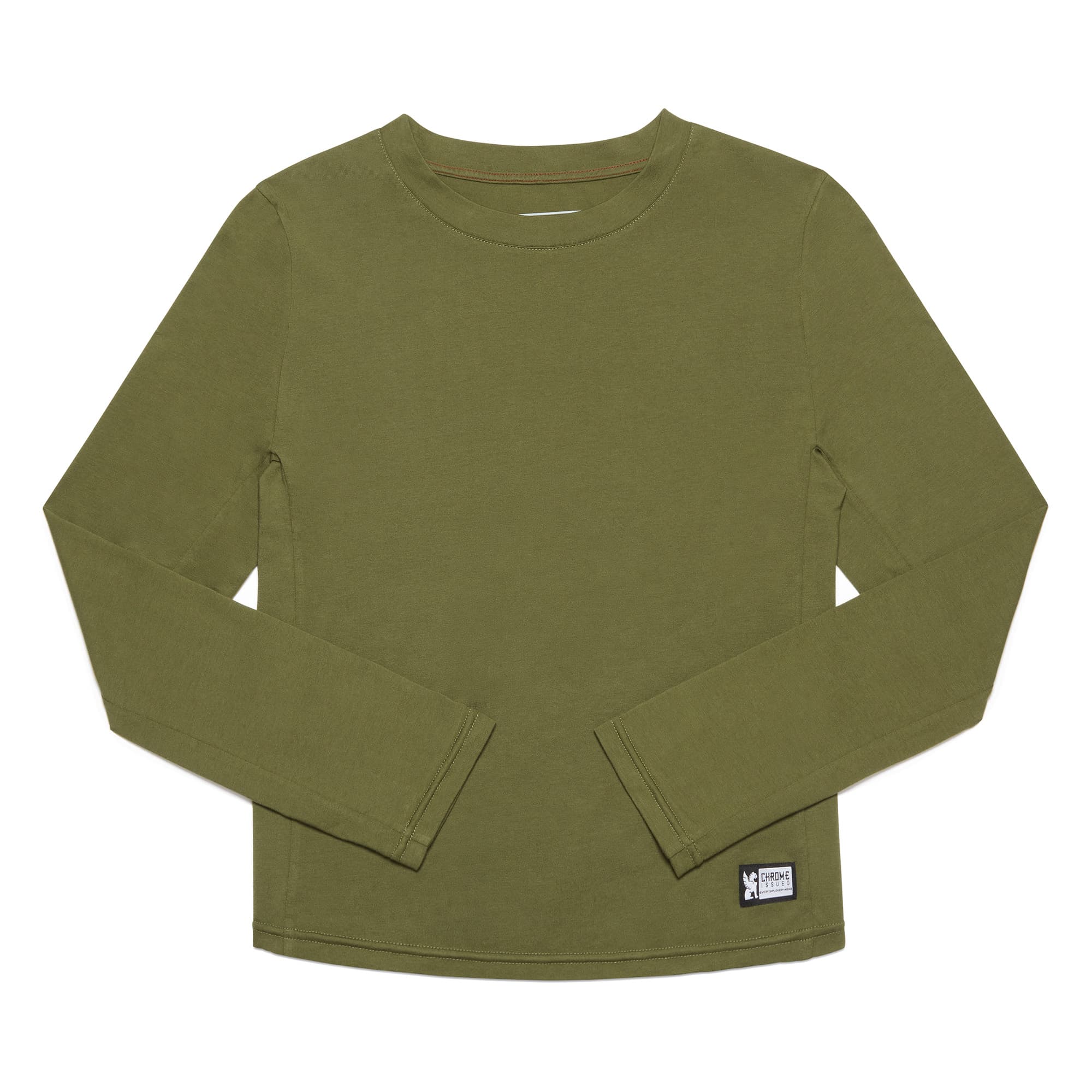 Women's Chrome basics T-Shirt green long sleeve #color_olive branch