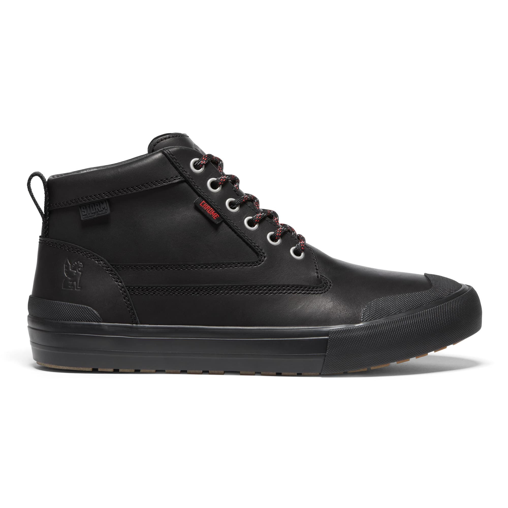 Waterproof leather boot in black #color_black
