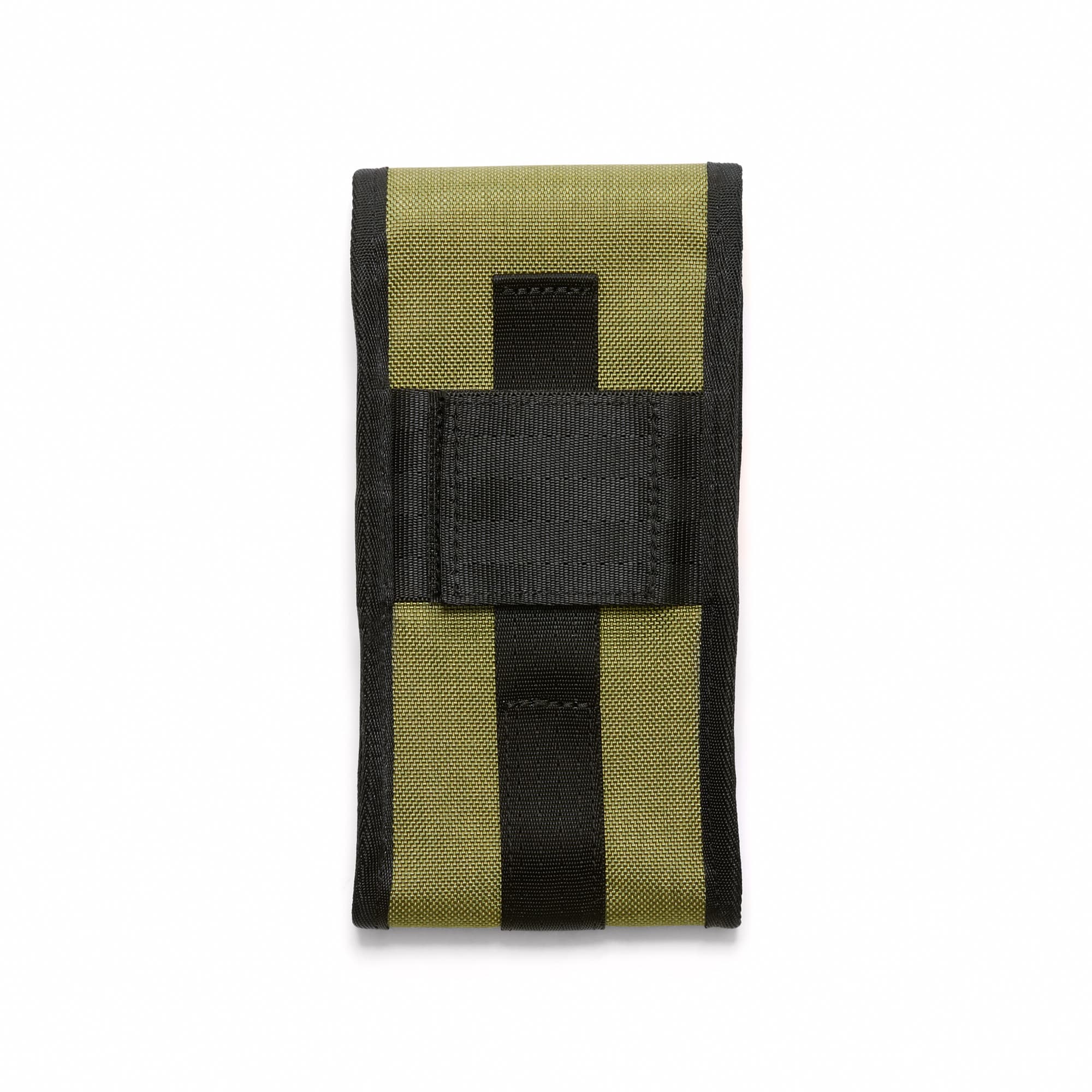 Large Phone Pouch in green back view #color_olive branch
