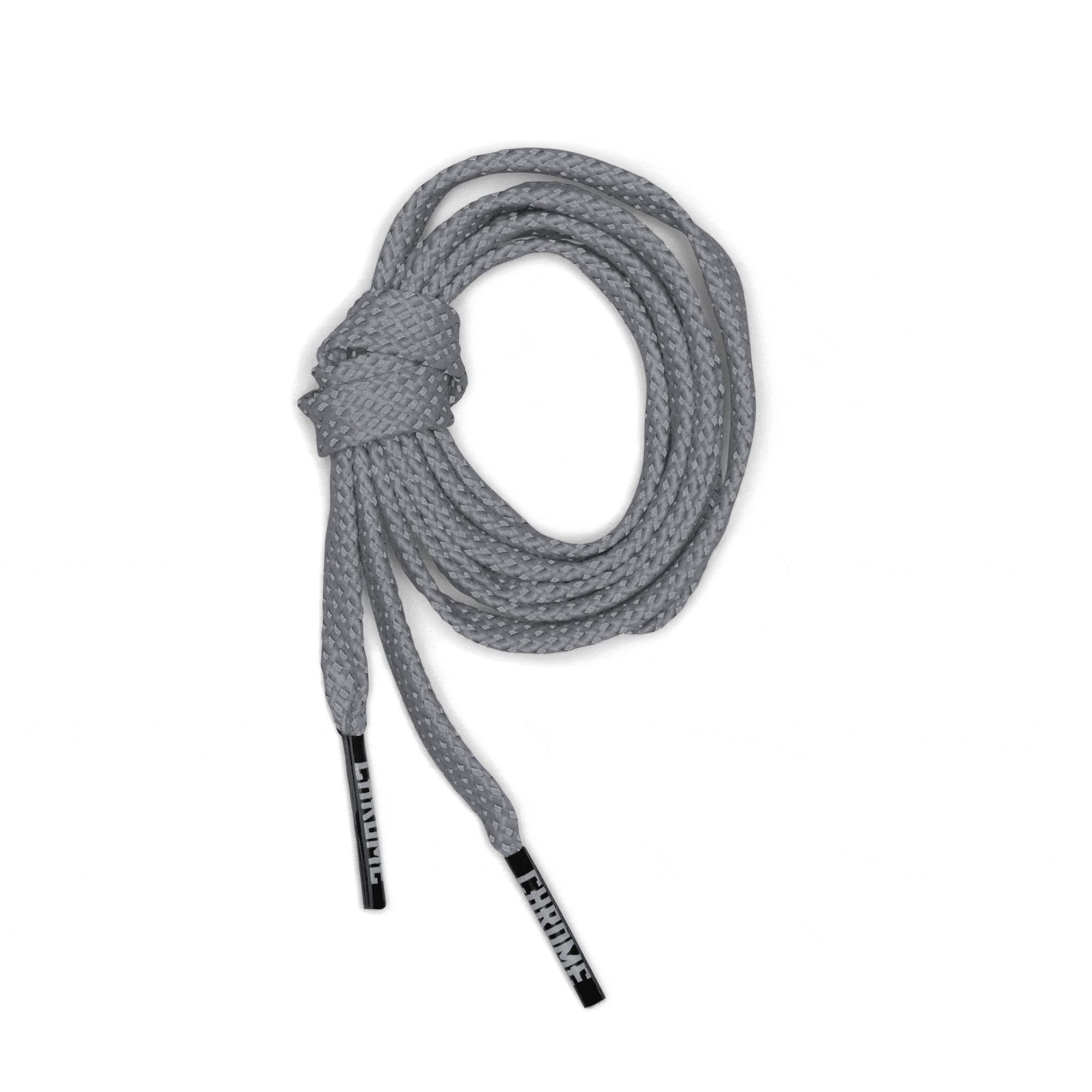 Reflective Flat Shoe Laces in grey showing reflectivity #color_grey reflective
