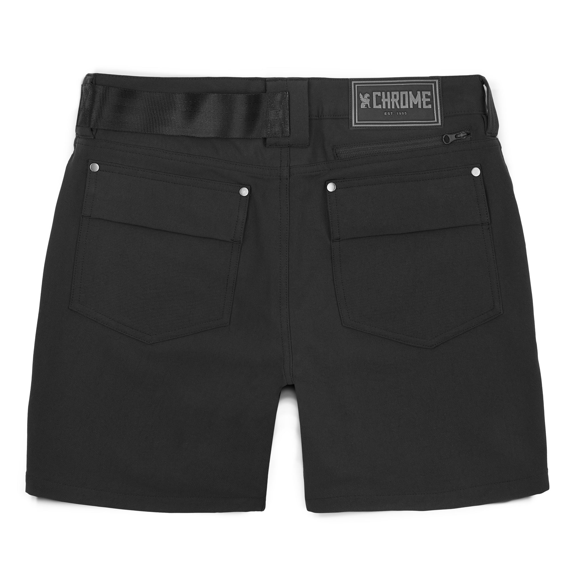 Women's Anza technical short in black back view #color_black