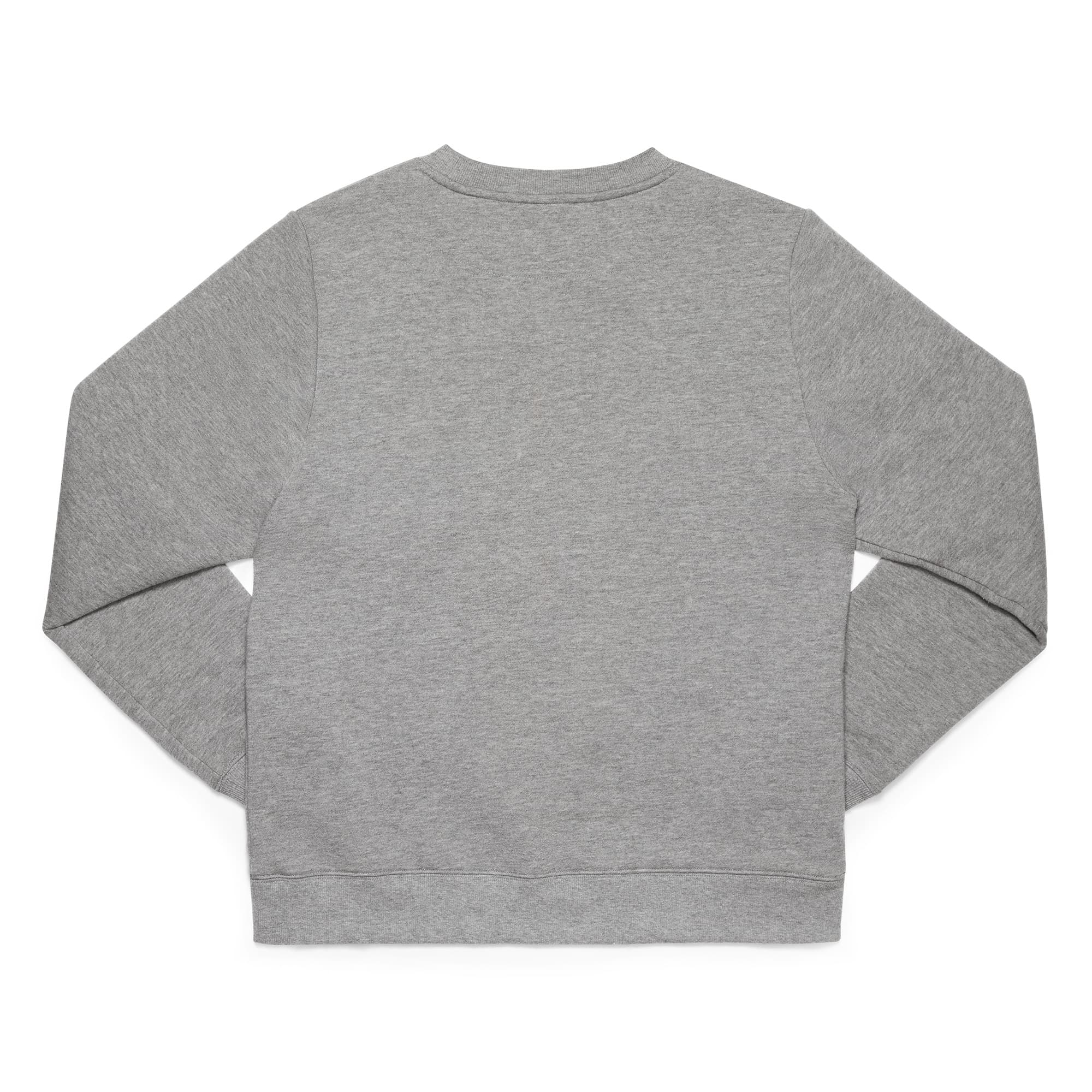 Grey fleece Crewneck Sweatshirt back view #color_castlerock heather