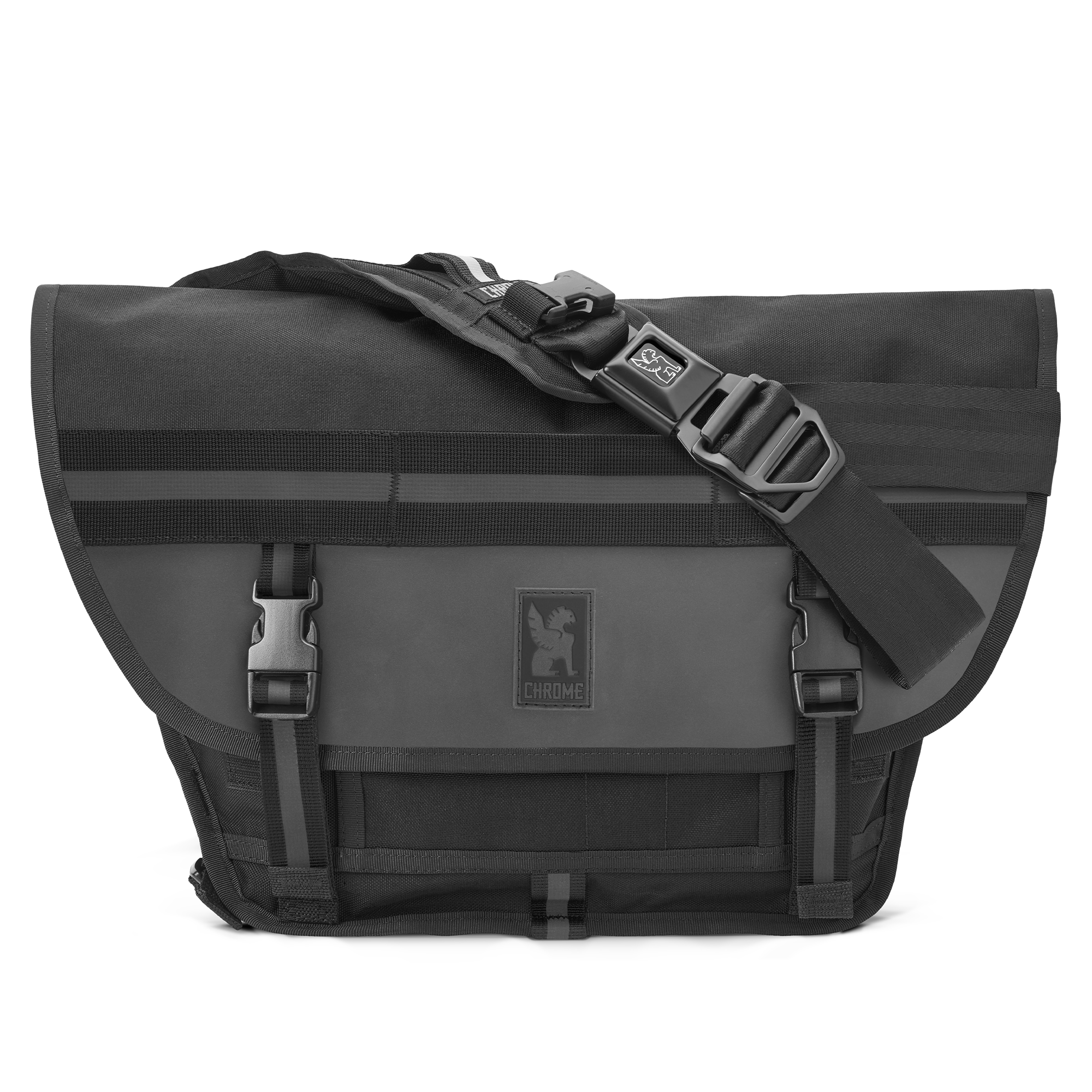 Mini Metro Messenger in reflective black showing reflectivity #color_night