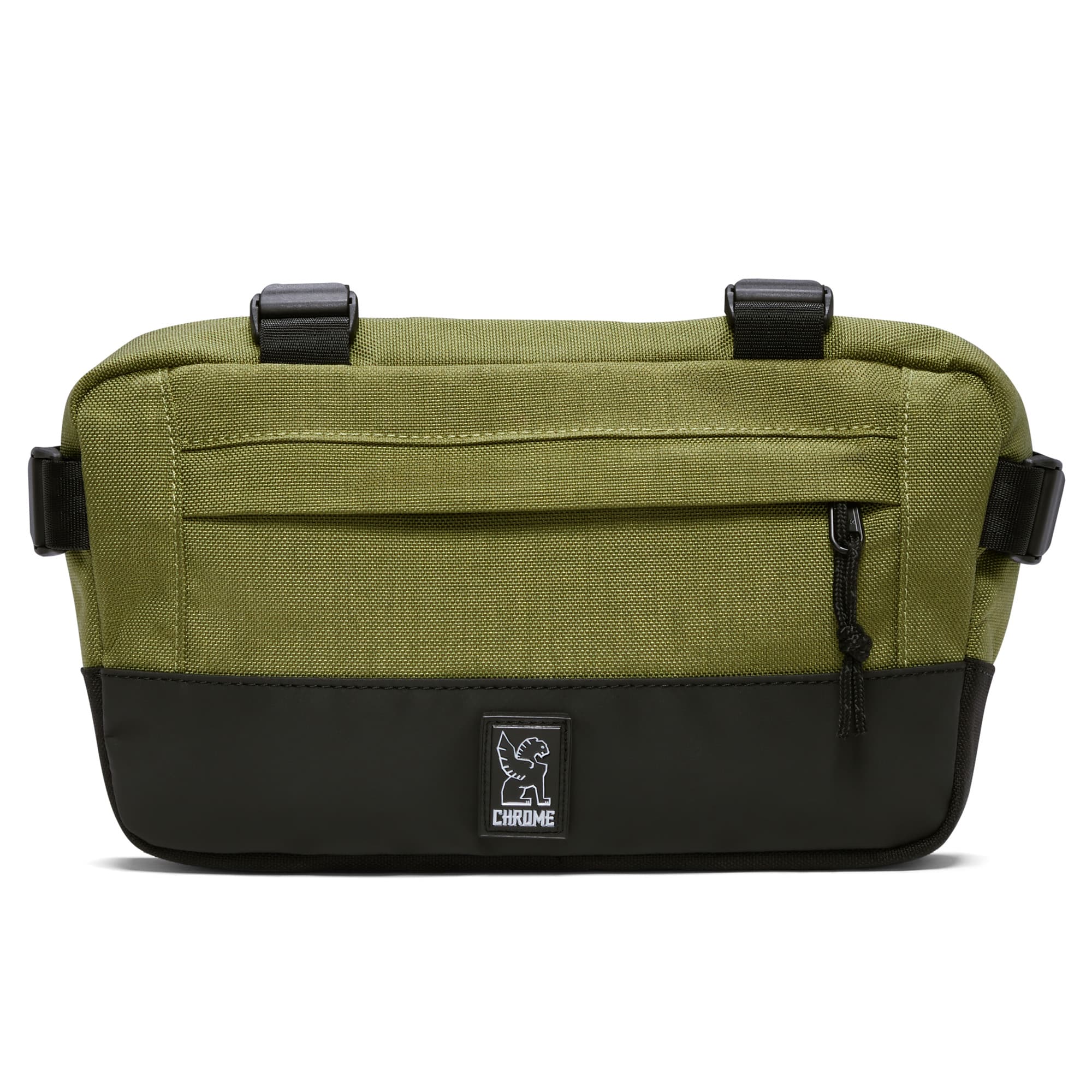 2L Doubletrack Frame Bag in green full on front view #color_olive branch