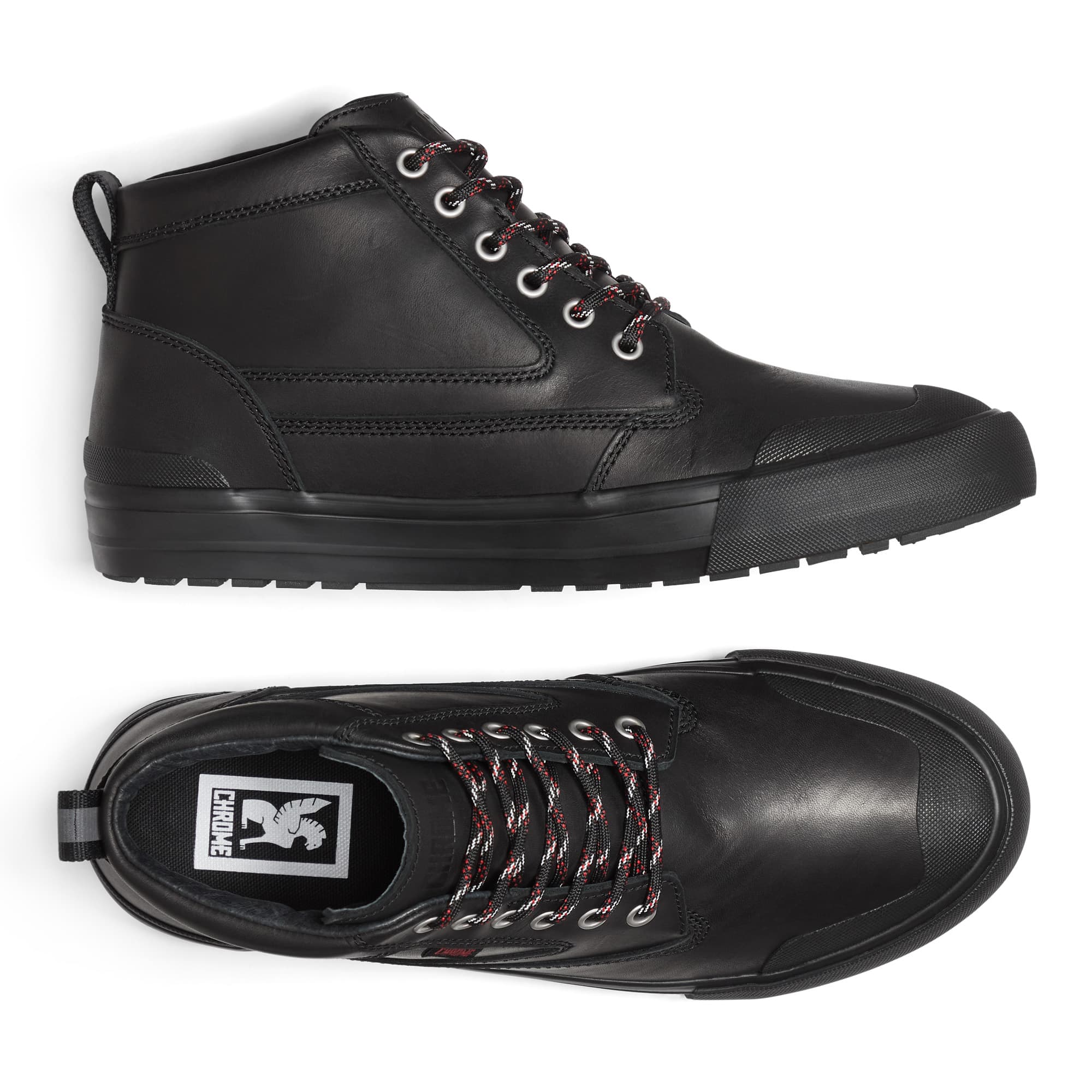 Waterproof leather boot in black inside view #color_black