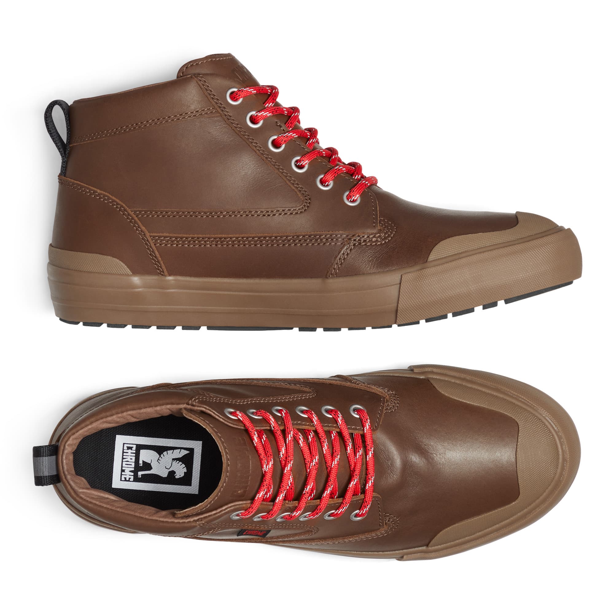 Waterproof leather boot in brown inside view #color_brown
