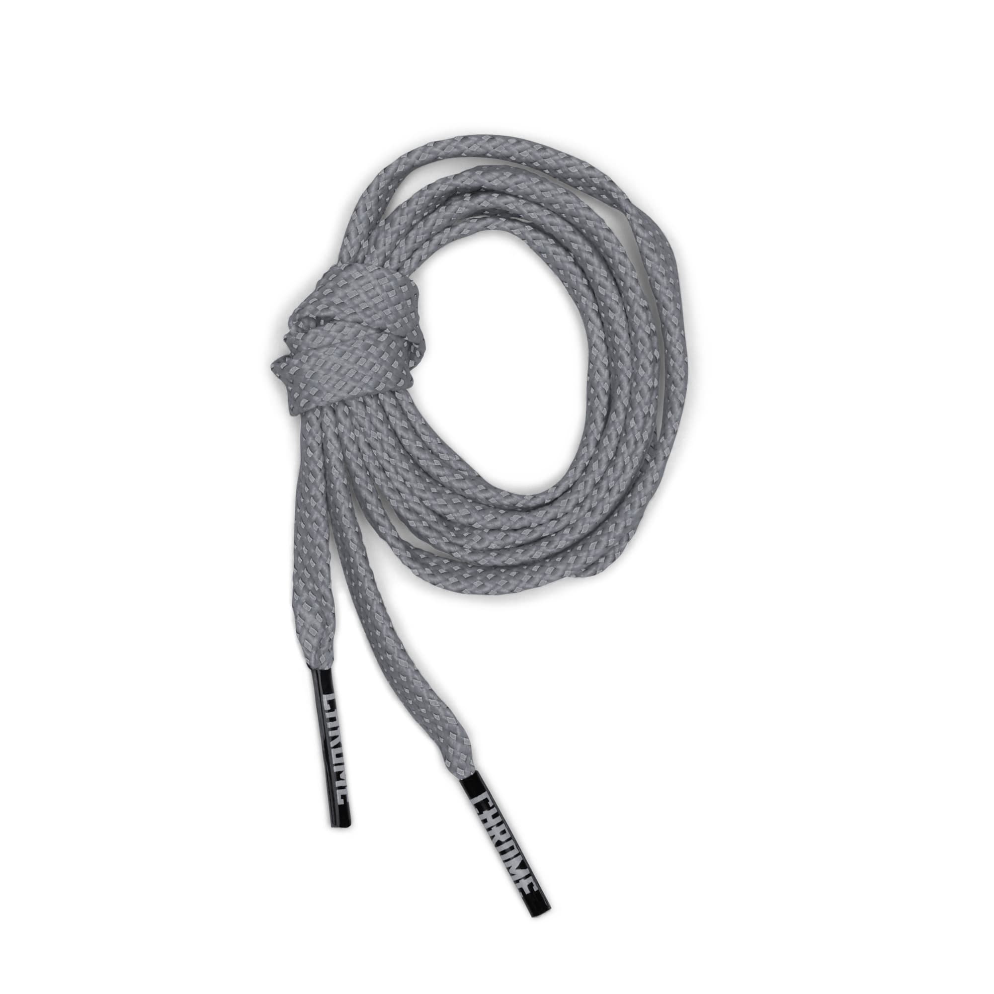 Reflective Flat Shoe Laces in grey rolled up #color_grey reflective