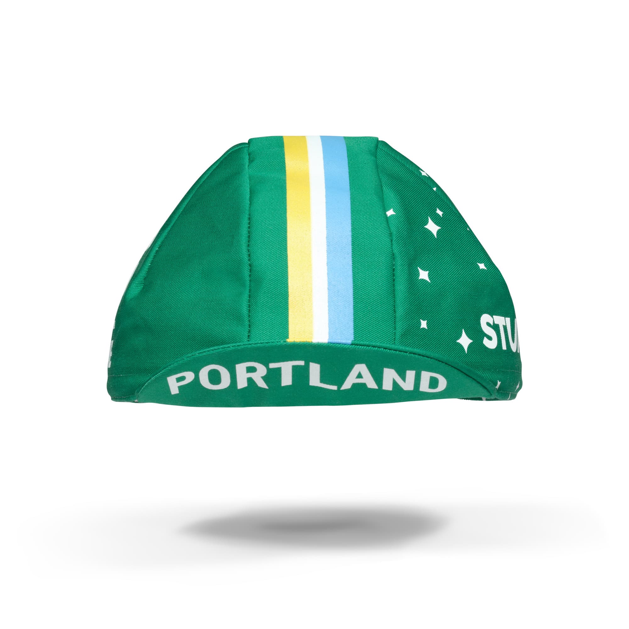 Chrome Portland Rides Cycling Cap in green brim view #color_portland stumptown