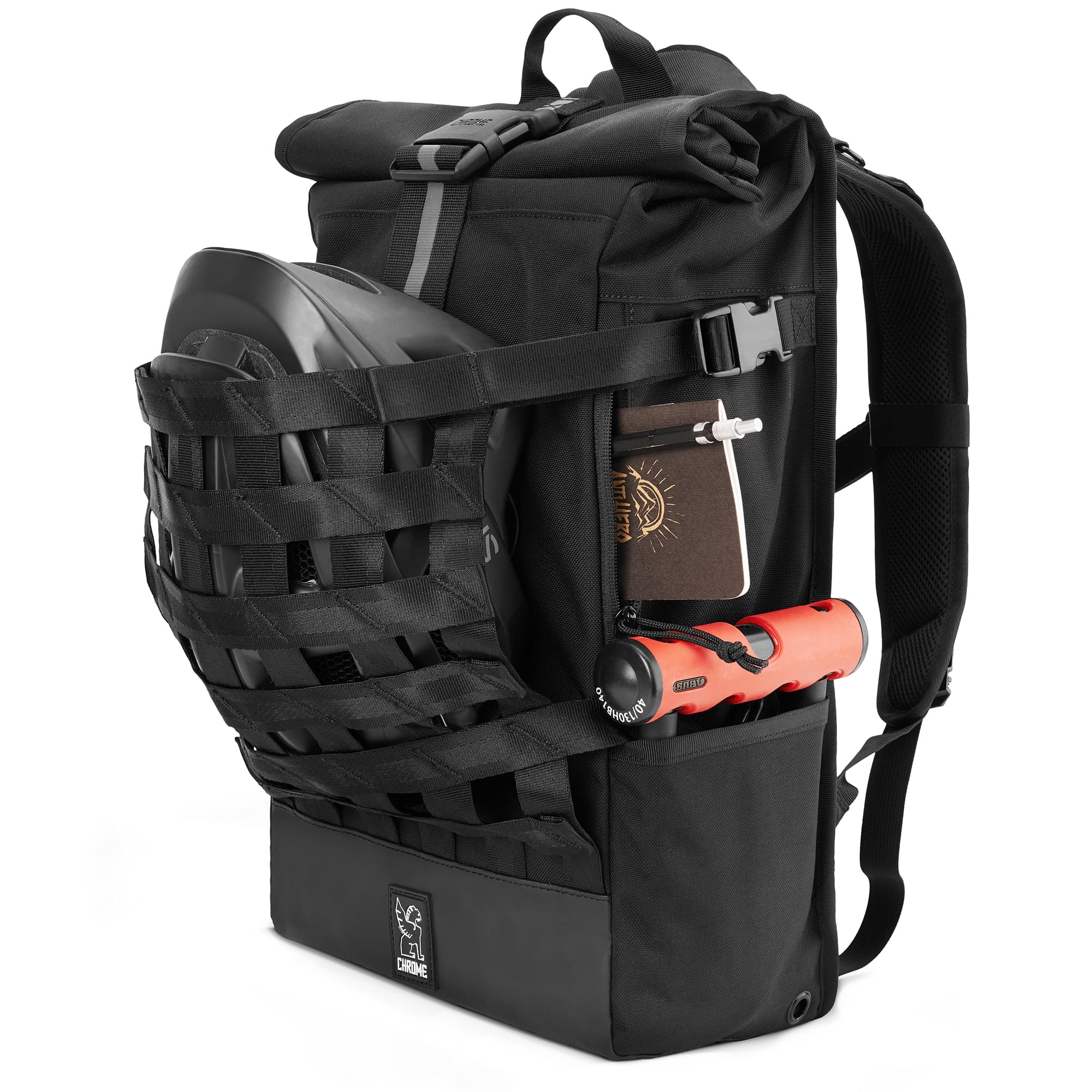 Black Barrage Cargo Backpack net detail #color_all black