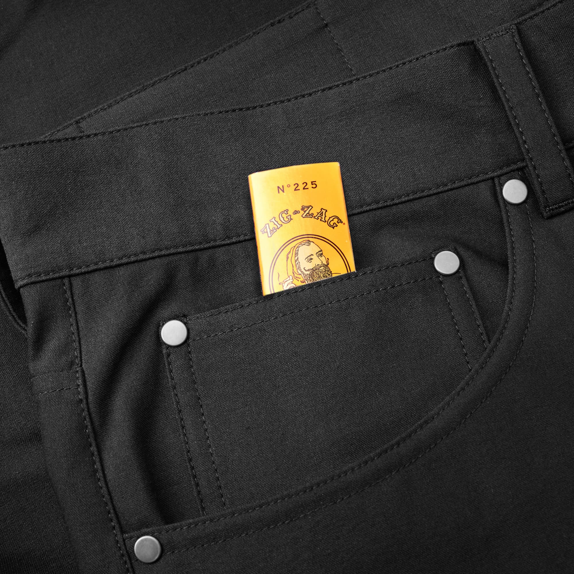 Men's Madrona tech 5-pocket short in black pocket detail #color_black